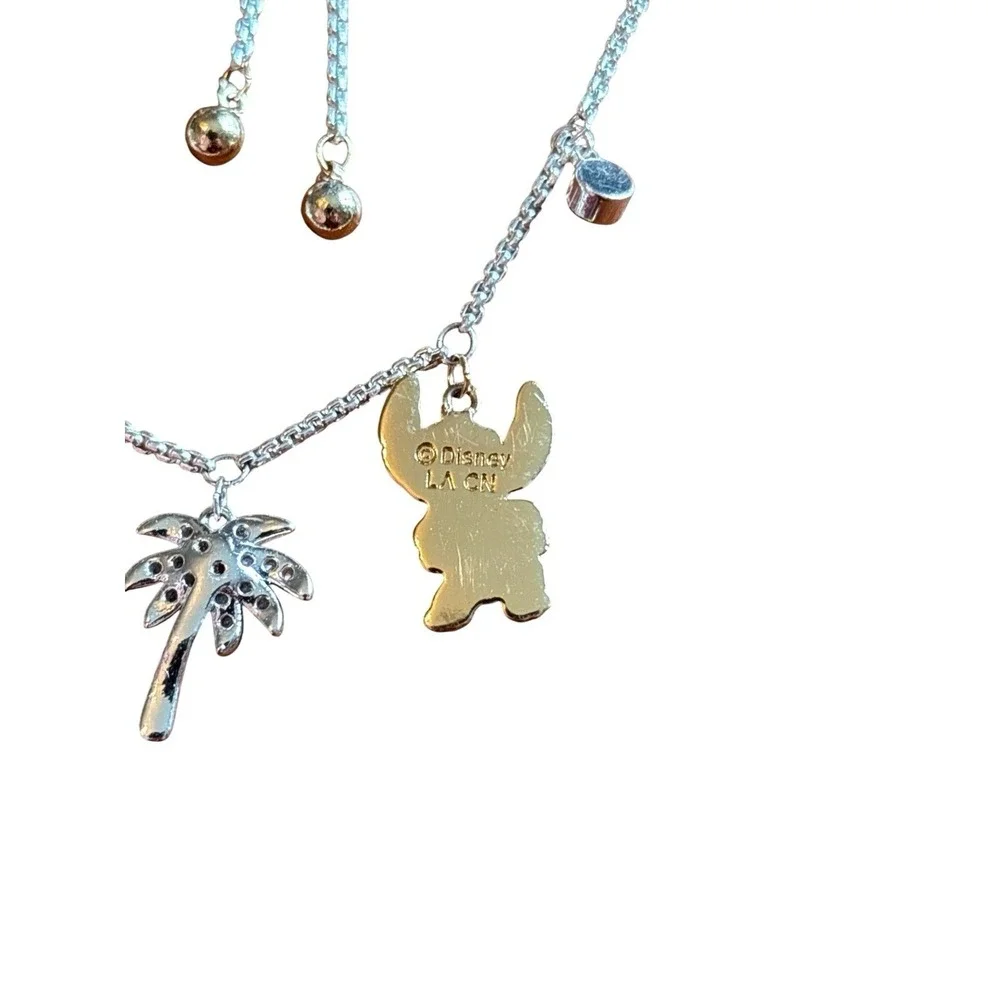Disney Lilo Stitch Silver Charm Bracelet set of‎ two 'Ohana Means Family' Design
